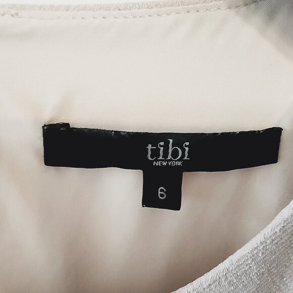 Tibi Savanna Double Layer Tie Front Dress Blush Cream Color Sz 6 TriacetateBlend - Picture 3 of 16